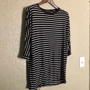 3/4 sleeve lightweight striped shirt - Plus - 2XL